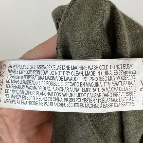 Forever 21 Army Green Faux Suede Button Up Mini Skirt - Picture 6 of 6